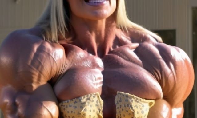 Muscular Female Bodybuilder with Ripped Physique