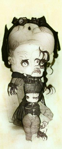 Victorian Goth Doll in Pen and Ink Style