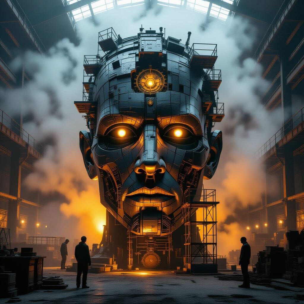 The Iron Dreamer Sculpture in Steampunk Workshop