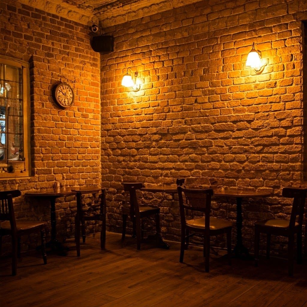 Cozy Brick Coffee Shop in Earthy Vintage Style