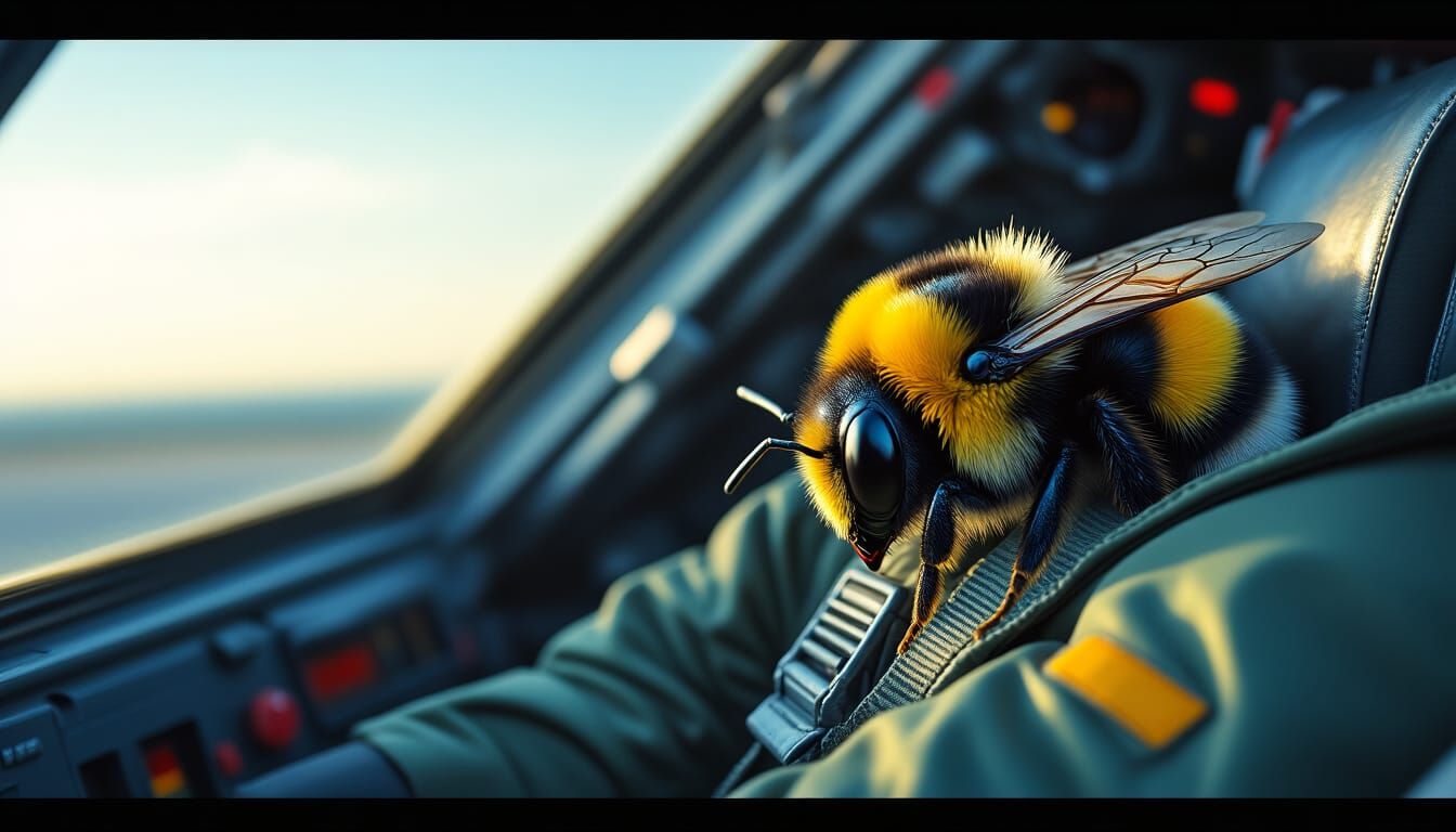 Bumble Bee Dreams of Flight in Tomcat Cockpit