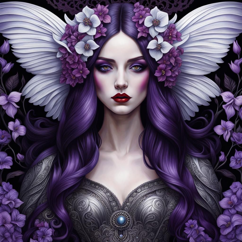 Emo Angel in Gothic Psychedelic Style