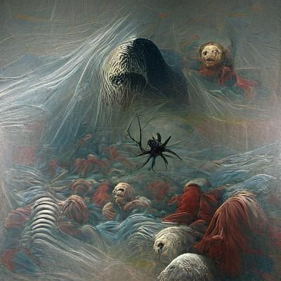 Horrific Spiders and Webs in Gothic Style