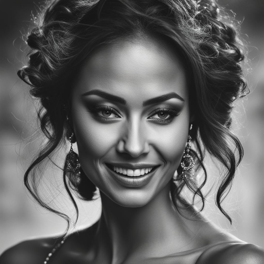 Elegant Portrait of Smiling Latina Woman