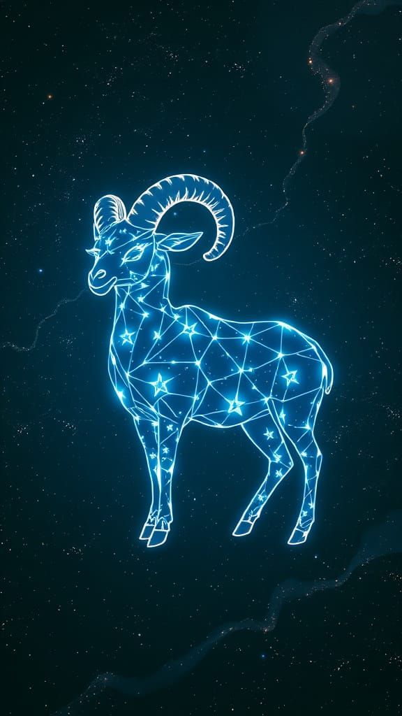 Cosmic Ram Constellation in Vibrant Starlight