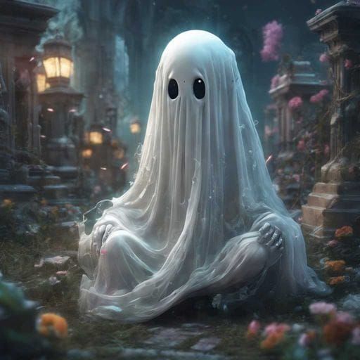 Cute Ghost waiting for their ugly friends