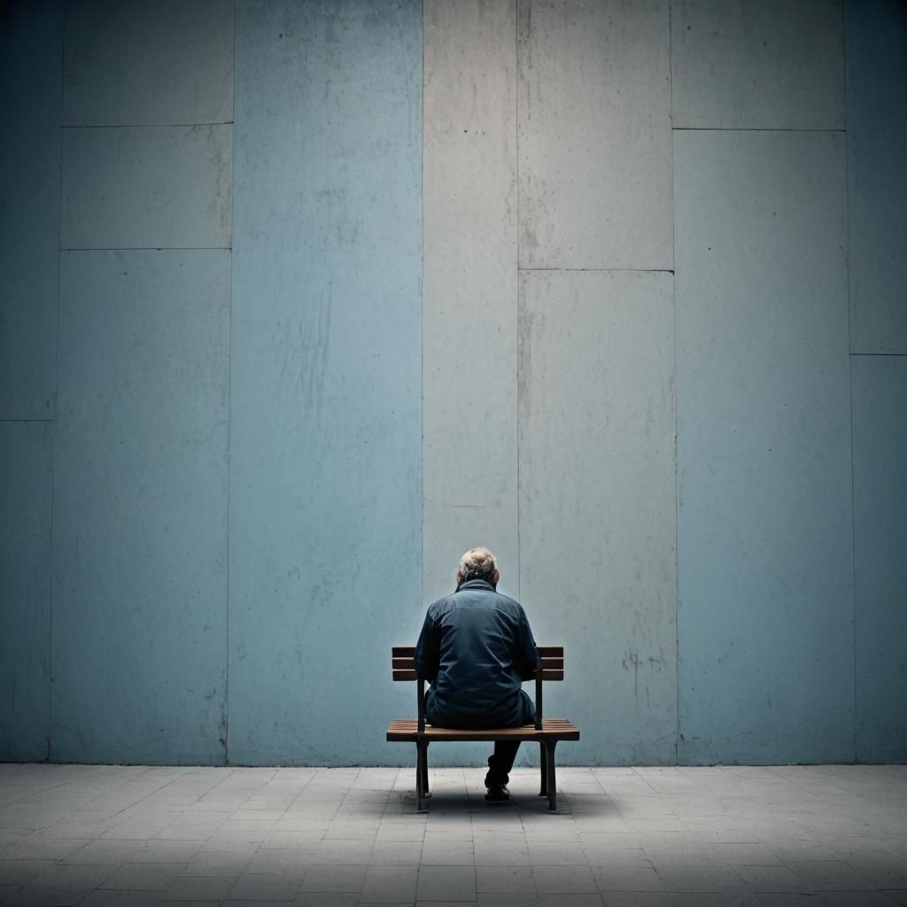 Person Sitting Alone: Pop Art Deco Portrait