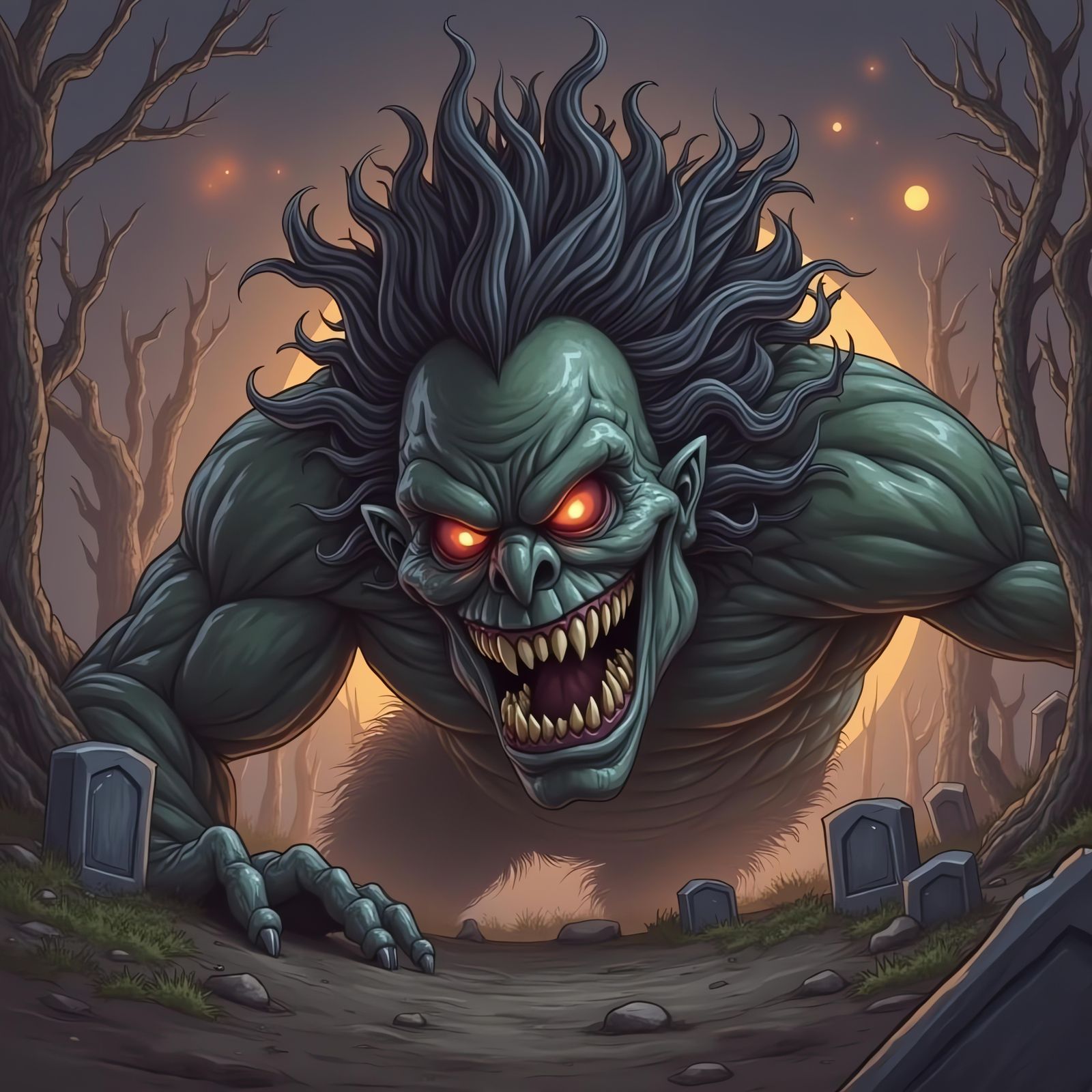 Epic Horror Cartoon Illustration