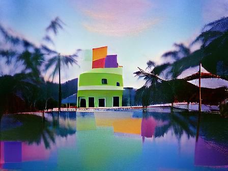 Minimalist Fauvist Composition with Kodak Ektar Colors
