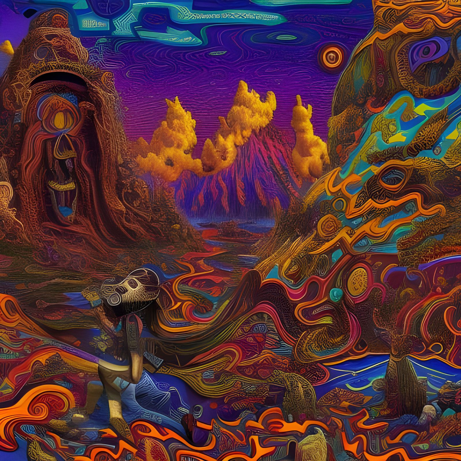Psychedelic R. Crumb Inspired Detailed Scene