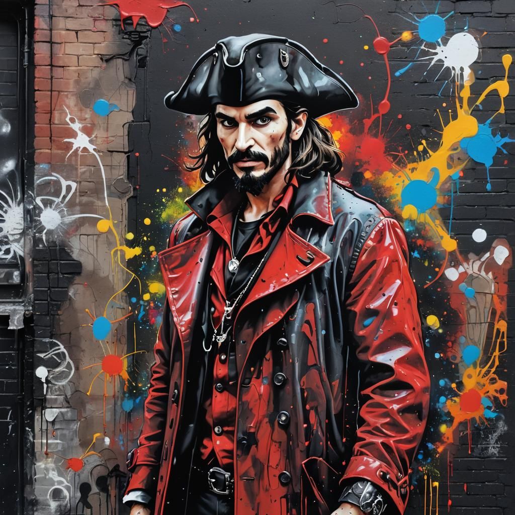 Captain Hook in Graffiti Art Alleyway