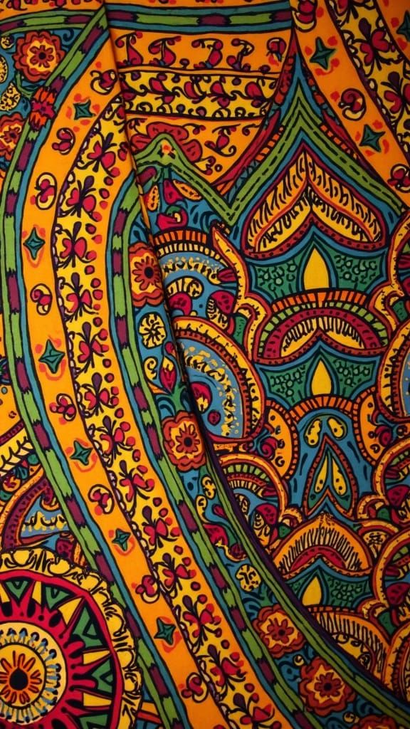 Vibrant Kente Cloth with Geometric Patterns