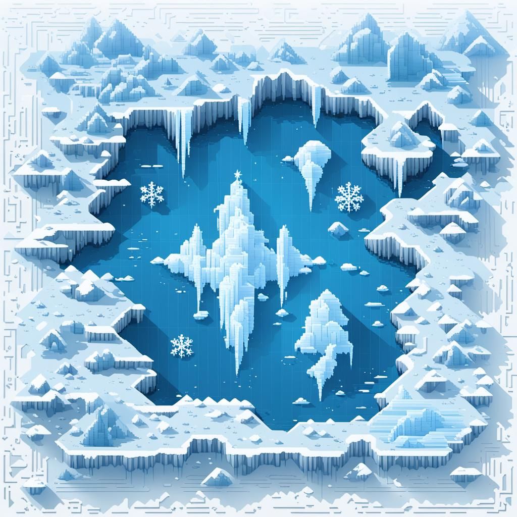 Icy ASCII Map to Hidden Lands