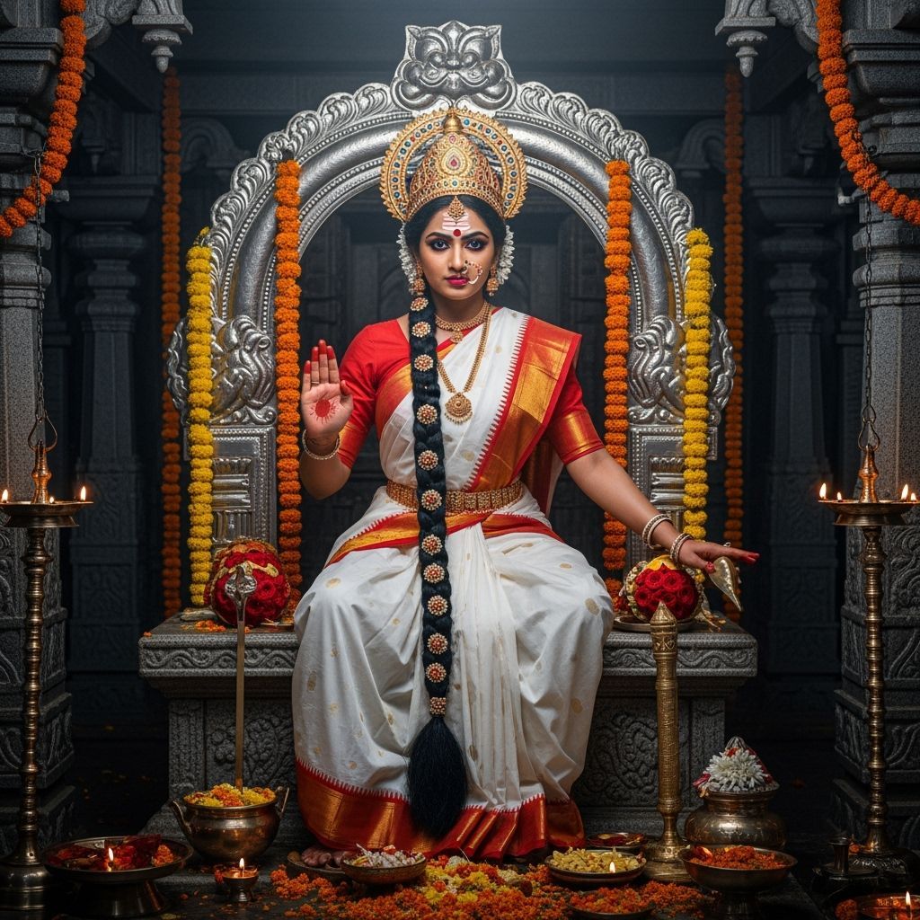 Samaleswari Goddess on Granite Throne