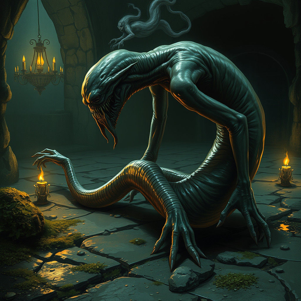 Grotesque Slug Monster Transformation in Biomechanical Horro...