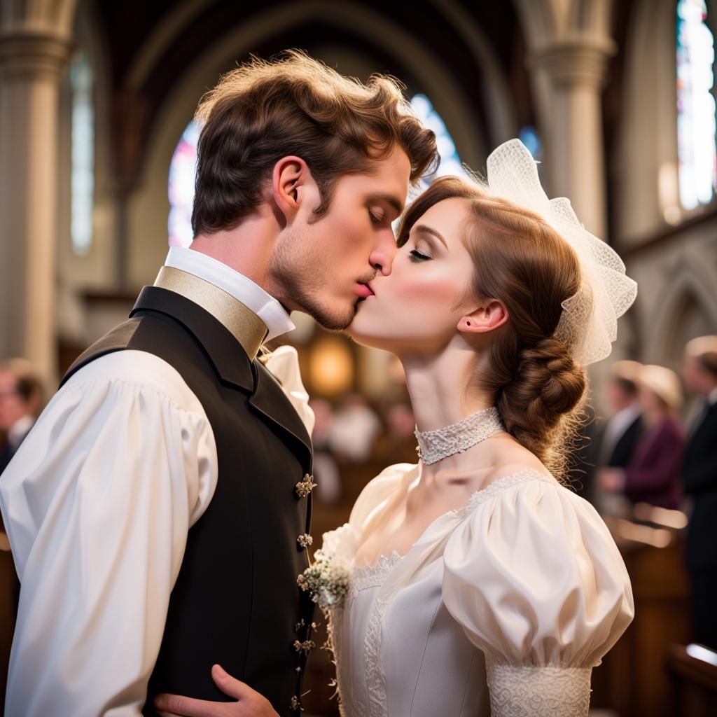 Victorian Romance: A Kiss in the Church