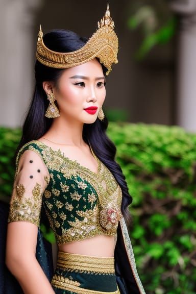 Elegant Javanese Bride in Traditional Kebaya