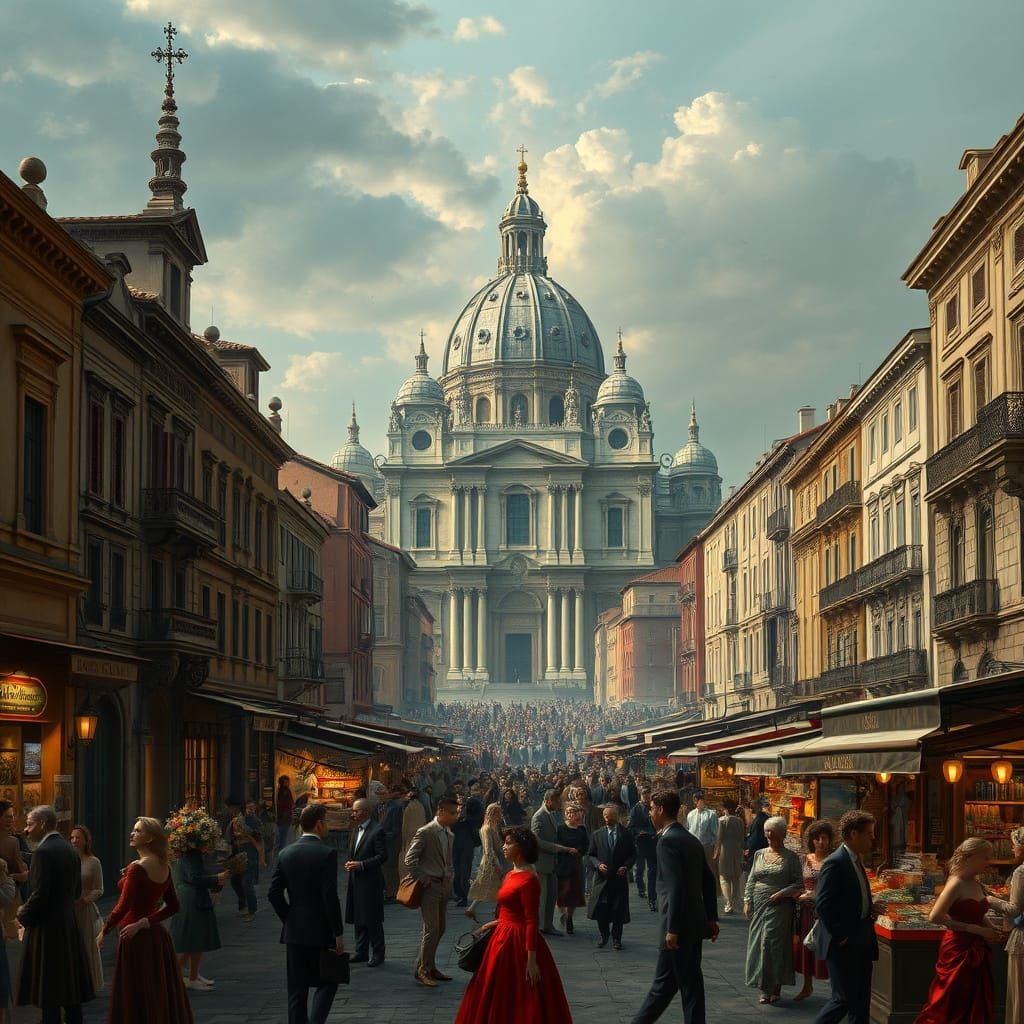 Baroque Cityscape Inspired by Old Masters