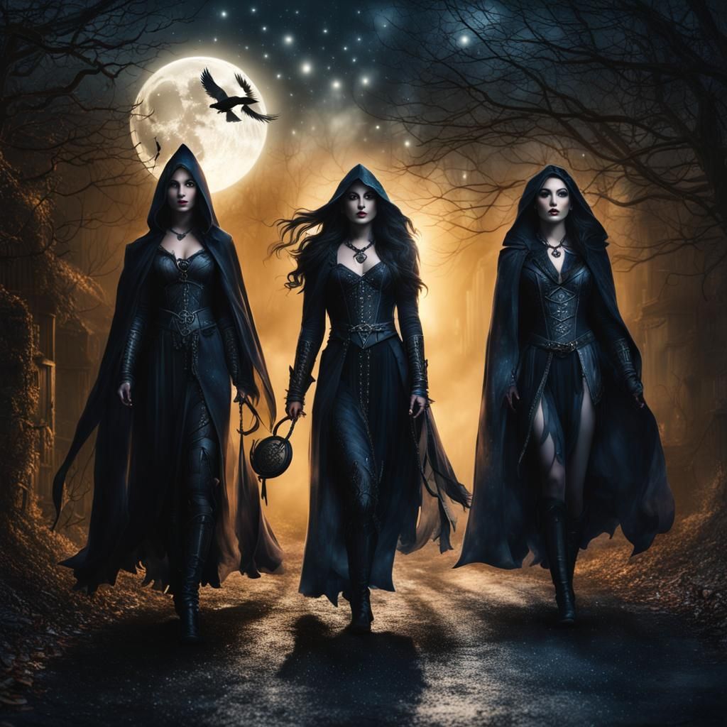The Wiccan Triple Moon Goddess 

Walking to the village for celebrations.