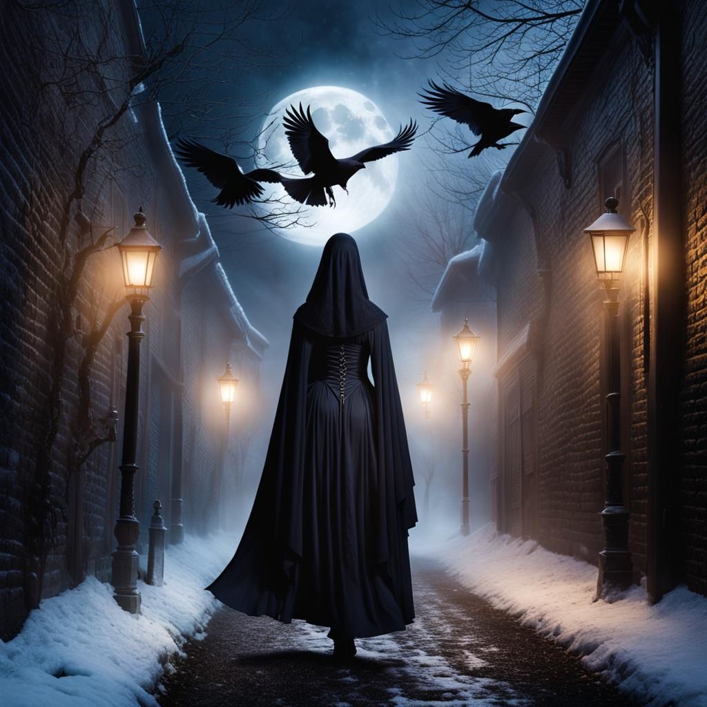 The Wiccan Triple Moon Goddess 

Walking to the village for celebrations.