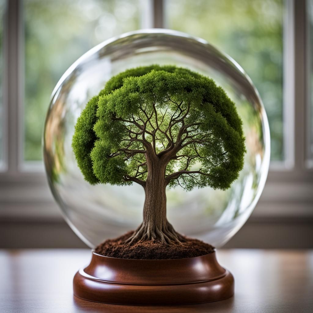 Tree Growing Inside a Glass Globe
