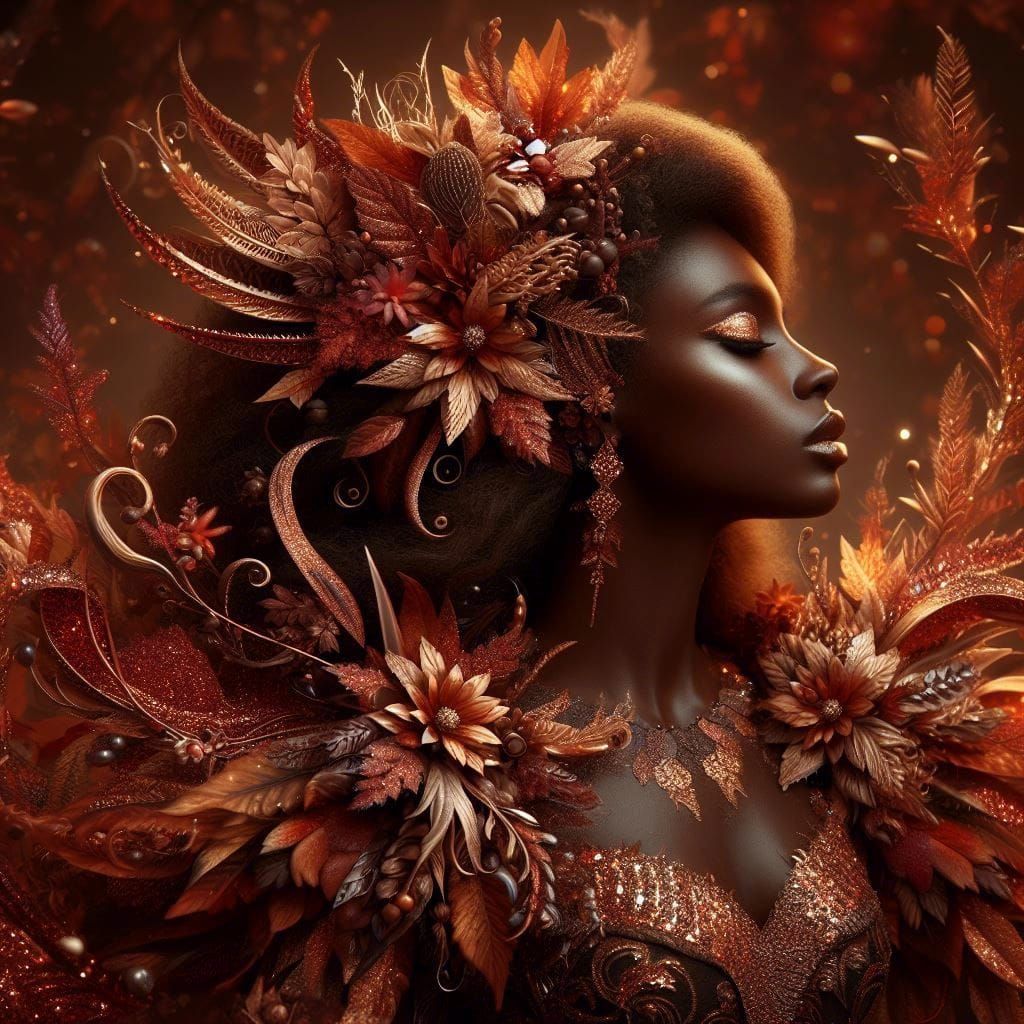 Majestic Autumn Princess in Whimsical Fantasy Art