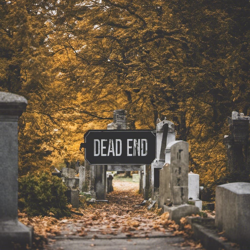 Dead End Sign in Cemetery