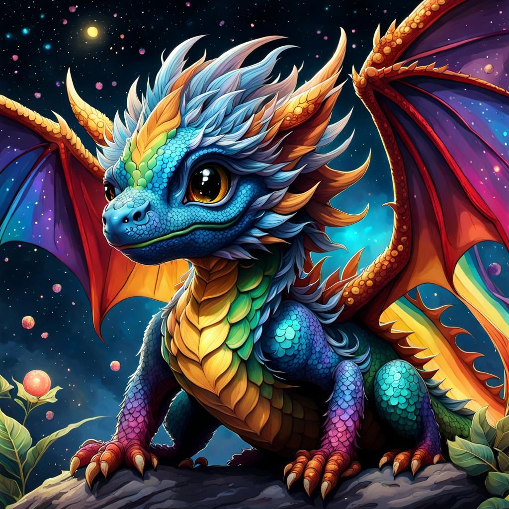 Rainbow baby dragon