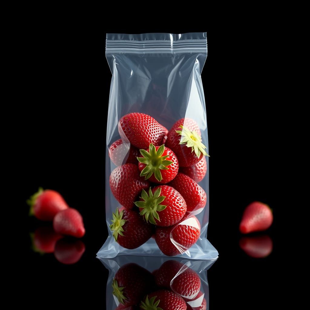 Hyperreal Strawberries in a Vacuum Sealed Bag