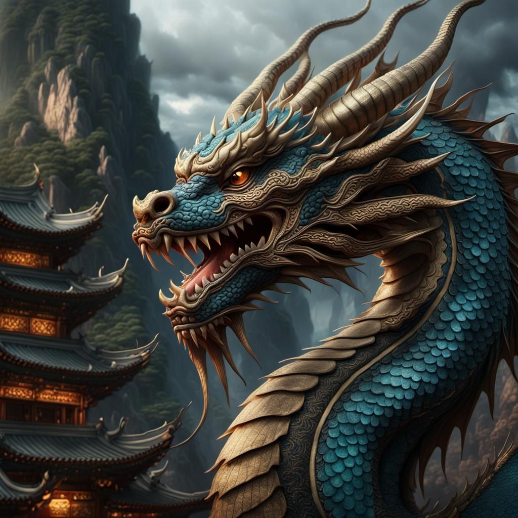Epic Chinese Dragon Digital Matte Painting