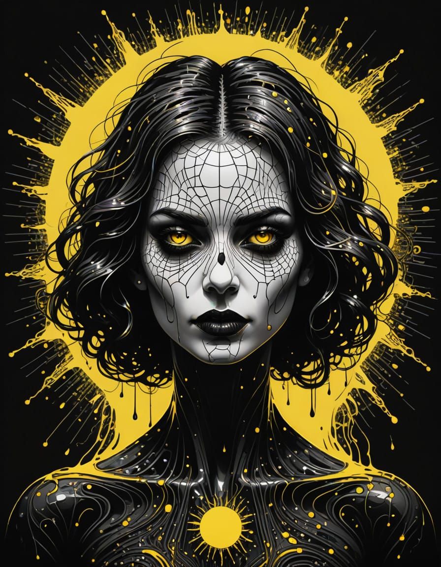 Hyperrealistic Caricatures of Ghostly Female Vampires in Noi...