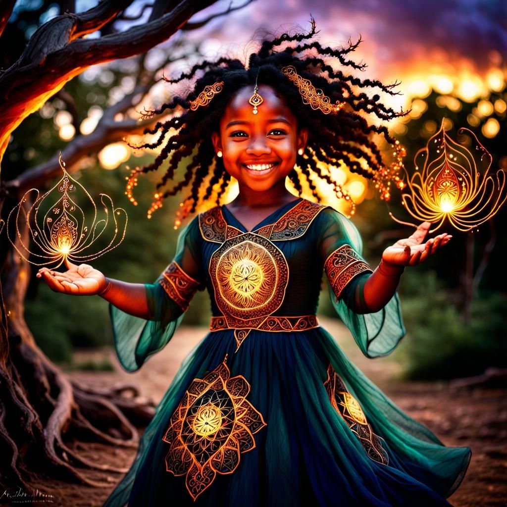 Toddler Witchcraft in Ethereal Alien Landscape