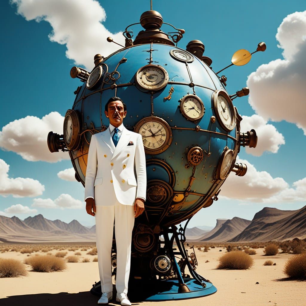 Surreal Wimbledon Match with Steampunk Elements