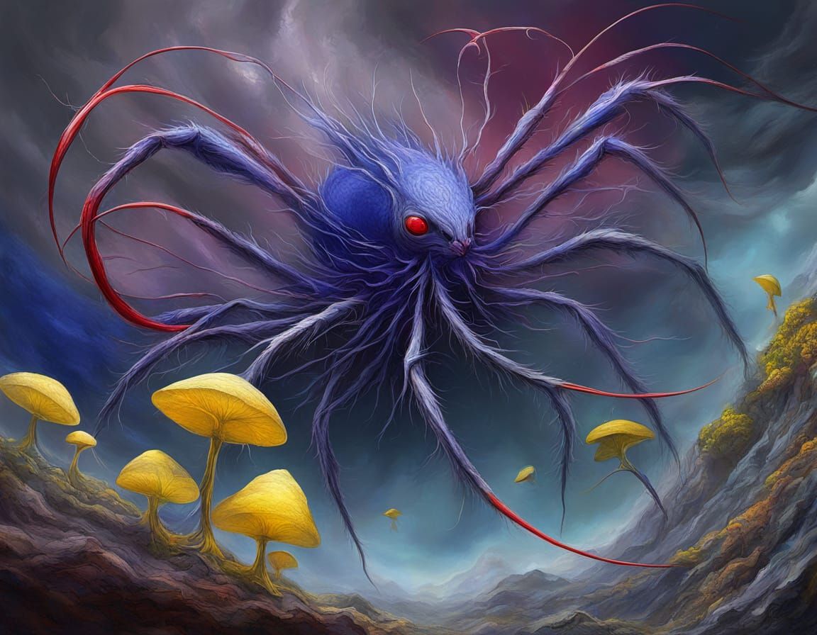 Abstract Surrealism: Ultramarine Taupe Temptress in Thunders...