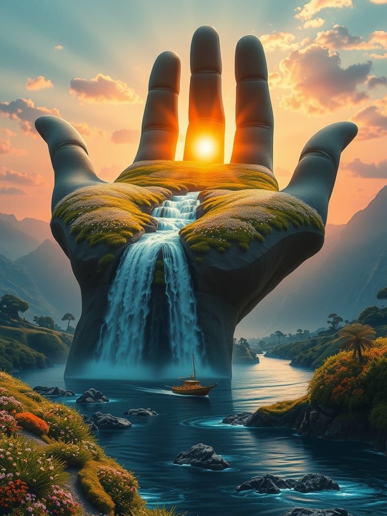 Giant Hand Meadow: A Surreal Landscape