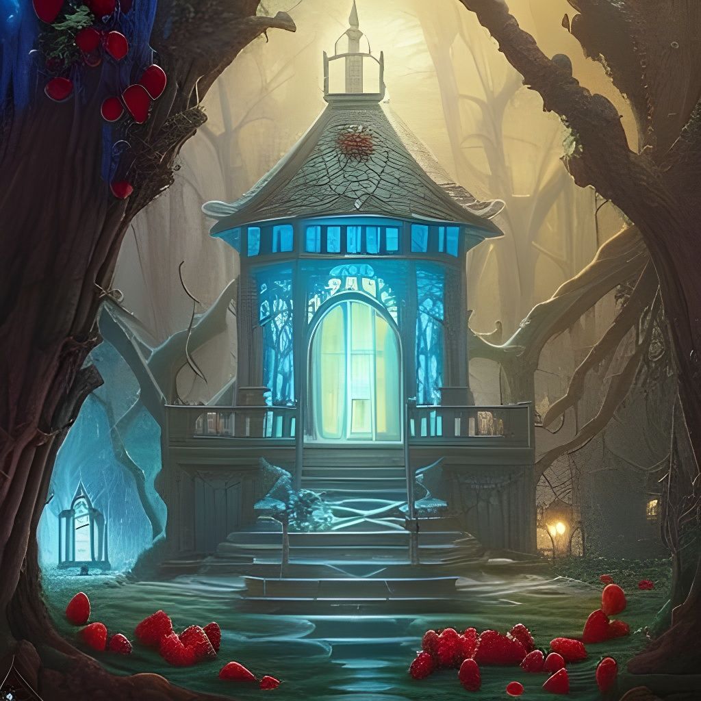 Breathtaking Strawberry Mansion with Blue Crystals