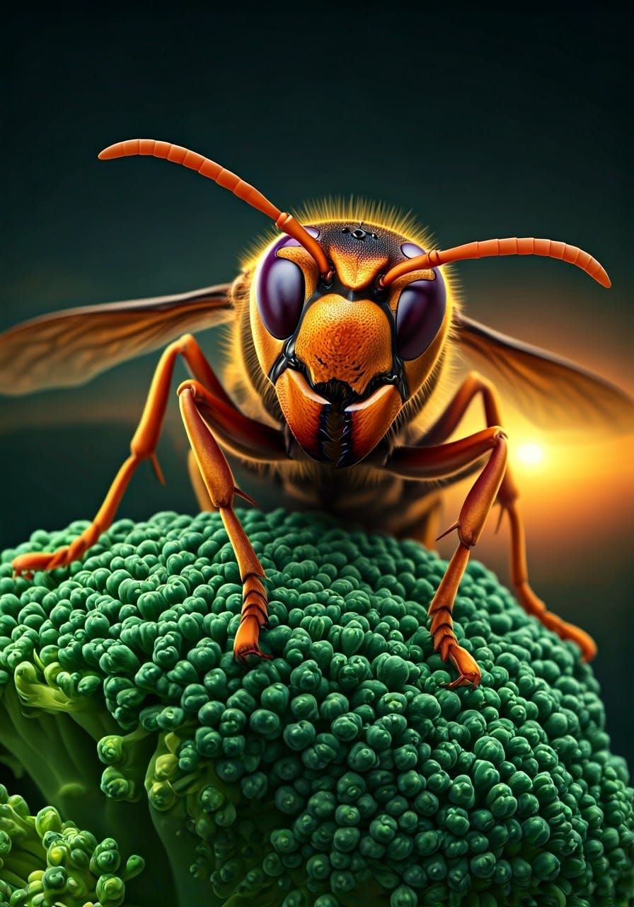 Glowing Asian Murder Hornet Unveils Broccoli Secrets