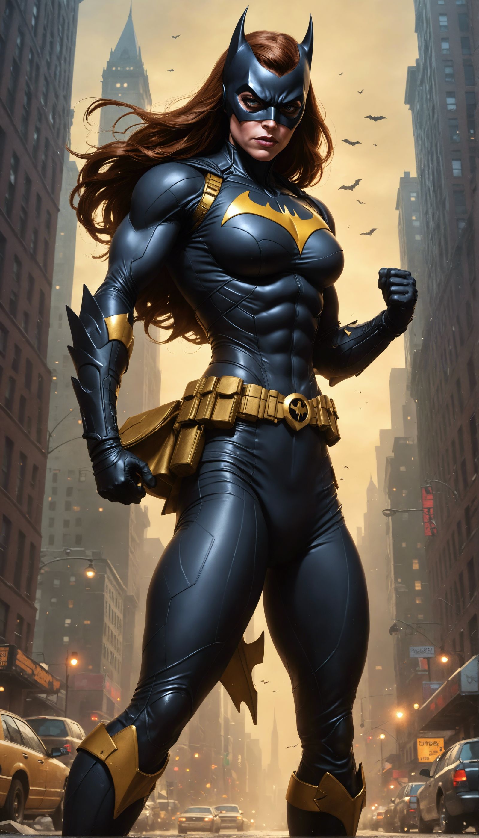 Batgirl with Exaggerated Proportions in Sinister Style