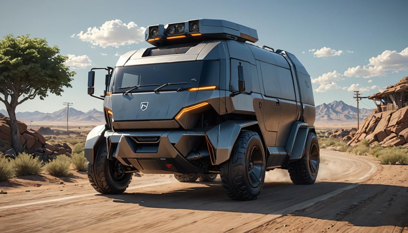 Futuristic Delivery Vehicle in Detailed 3D Anime Art