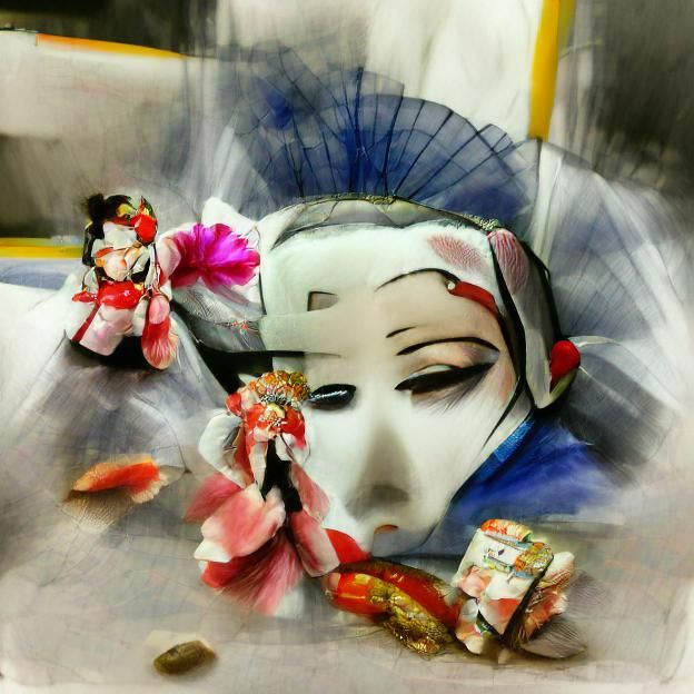 Elegant Geisha Portrait in Traditional Style