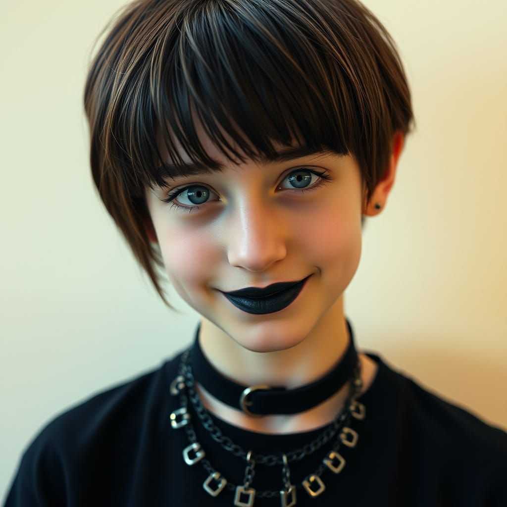 Young Woman with Blue Eyes in Cinematic Style