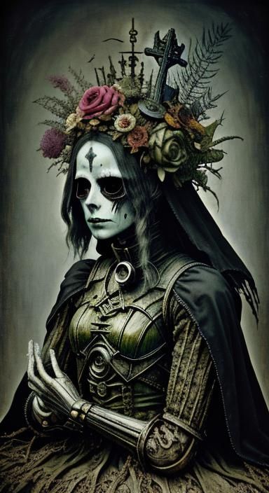 Post-Apocalyptic Grave in Art Nouveau Style