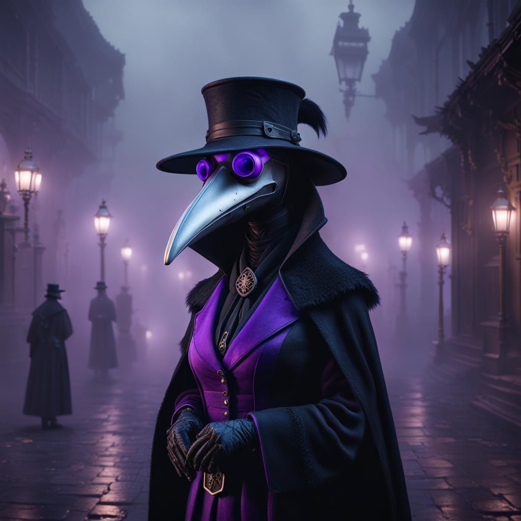 Feminine Plague Doctor Portrait in Dark Fantasy Style