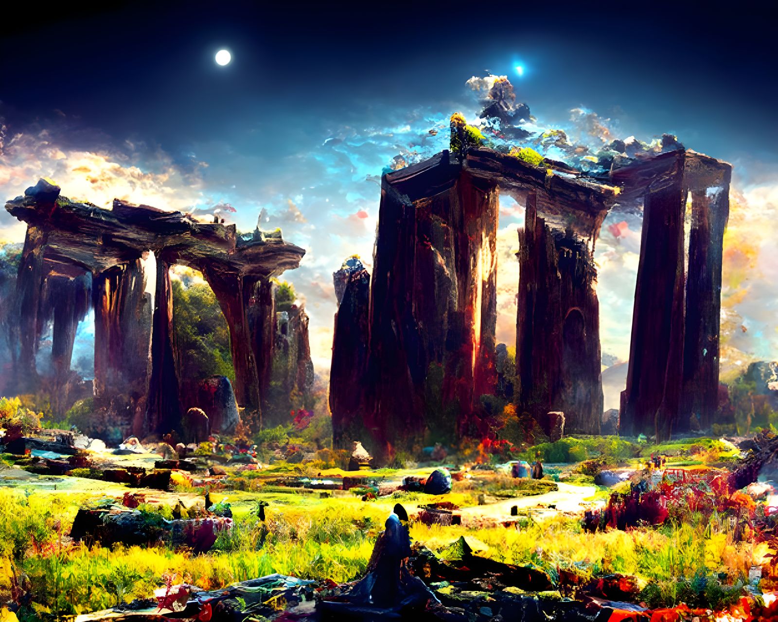 Cosmic Monoliths Reflect in Breathtaking Landscape