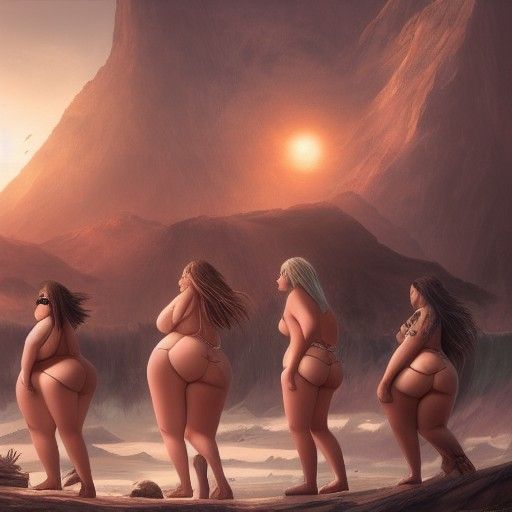 Sunset Silhouette: Fantastical Digital Art of Women