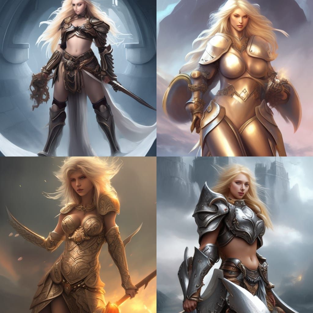 Armored Goddess Concept Art in Dynamic Lighting