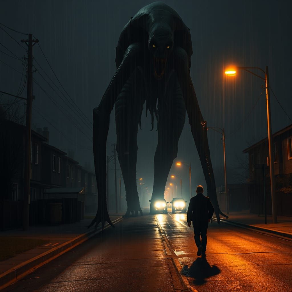 Grotesque Horror Stalks Human in Biomechanical Nightmare