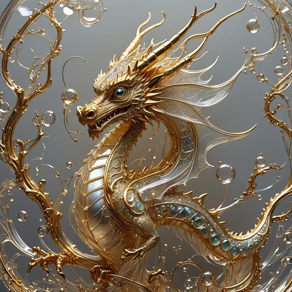 Glass Filament Dragon Ethereal Fantasy Art