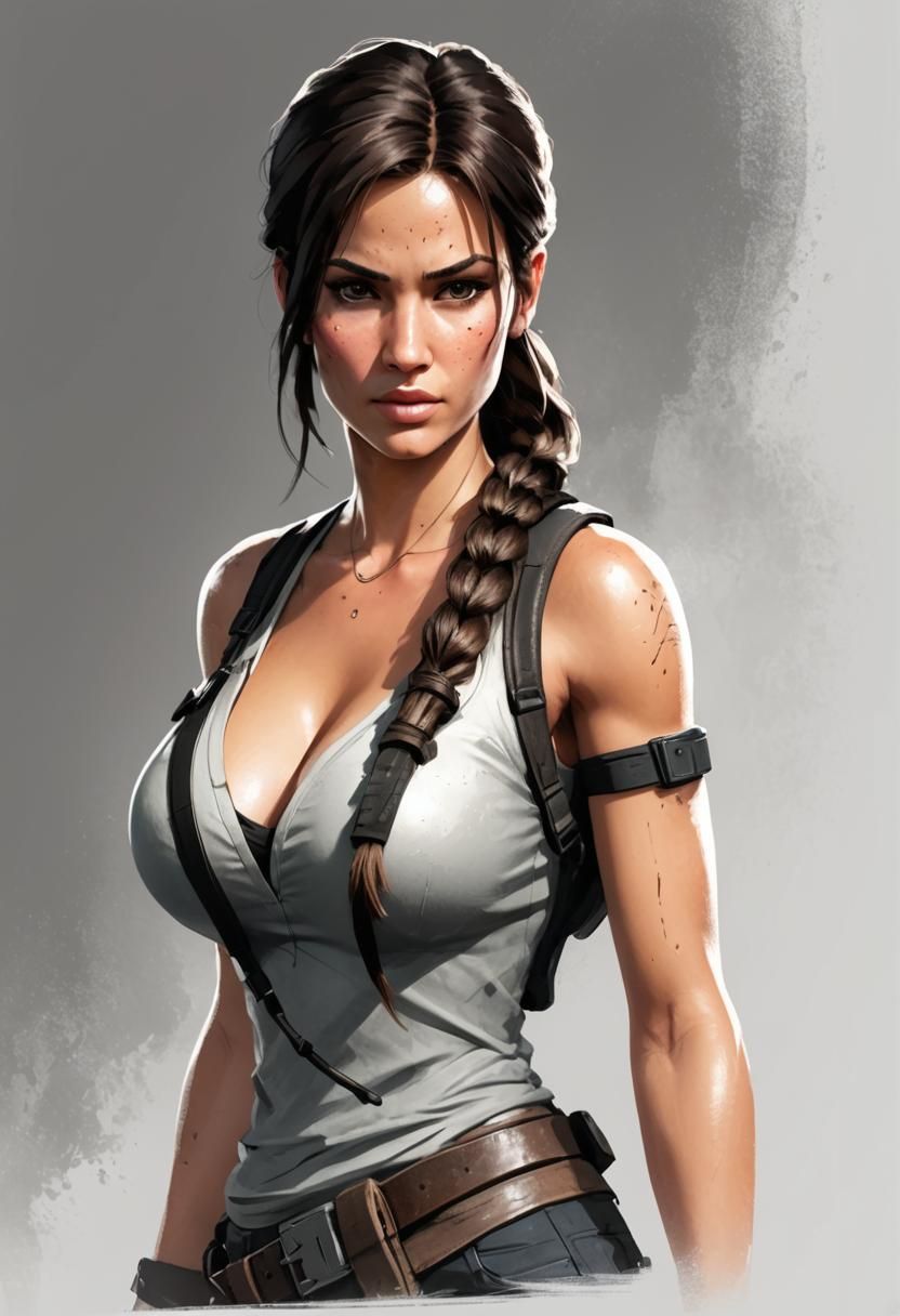 Lara Croft Concept Art in Pixar Style
