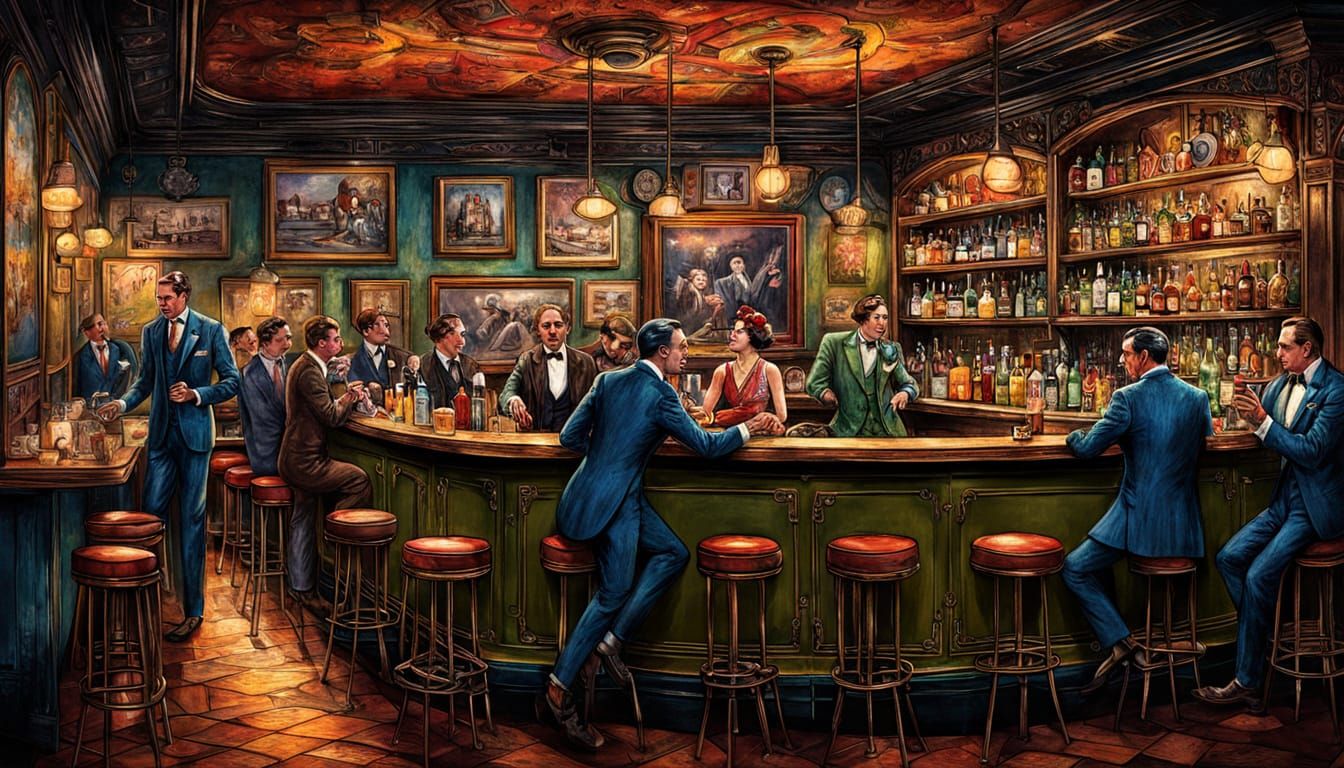 Roaring 20s Speakeasy: A Hyper-Realistic Digital Artwork